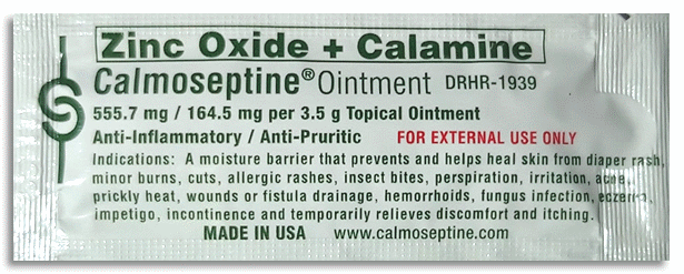 Calmoseptine (Zinc oxide + Menthol) Ointment sachet 3.5g