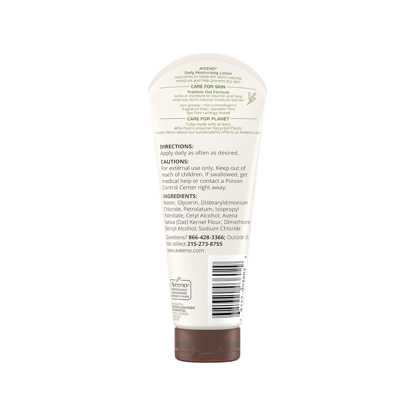 Aveeno Daily Moisturizing Body Lotion with Soothing Oat 532ML/71ML