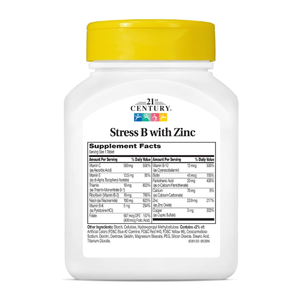 21st Century, Stress B with Zinc, 66 Tablets