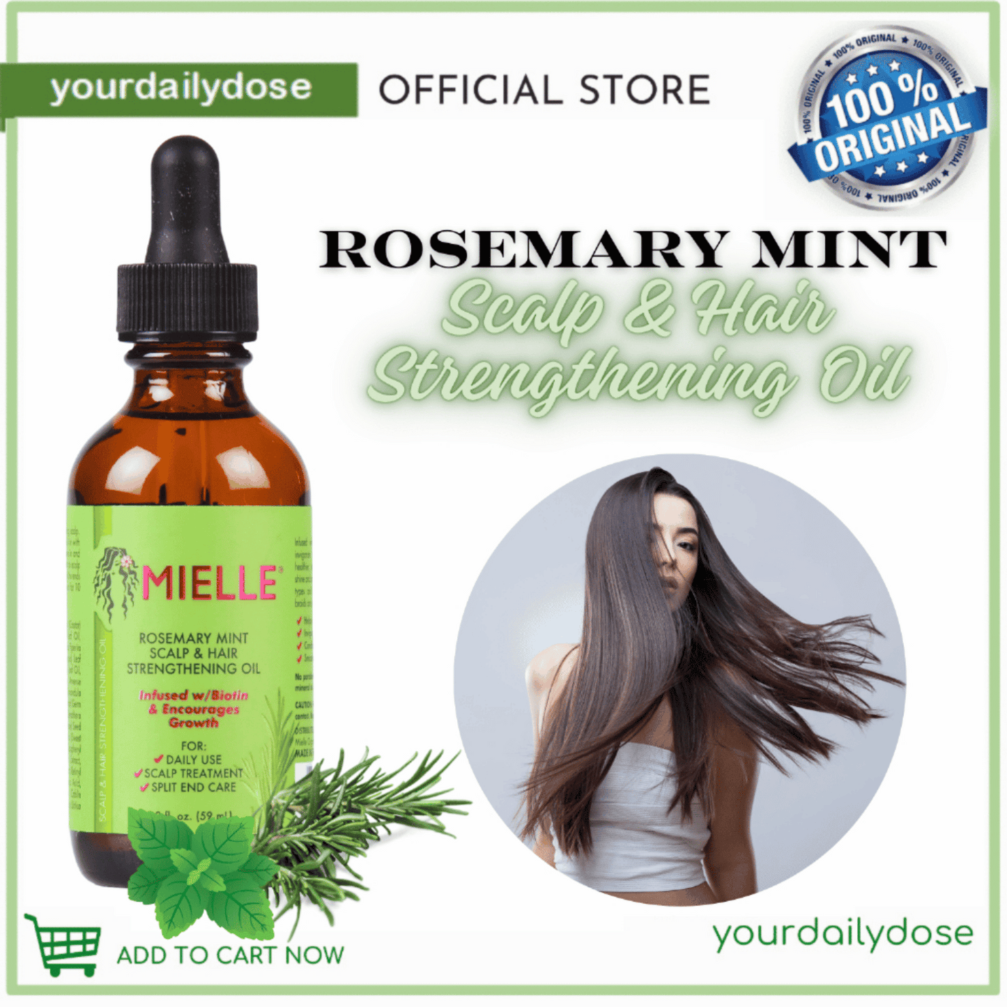 Mielle Organics Rosemary Mint Scalp & Hair Strengthening Oil 59ml