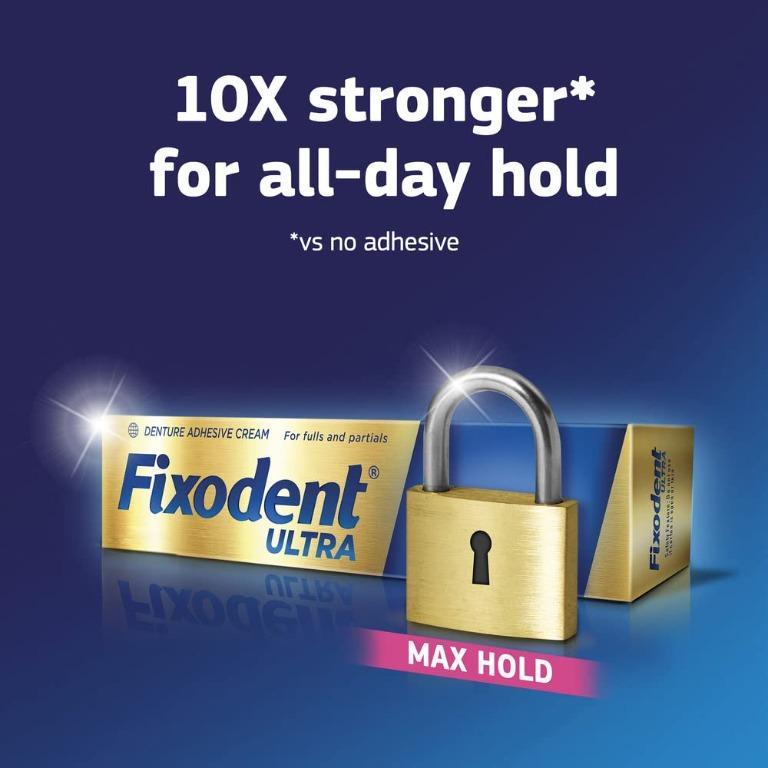 Fixodent Ultra Denture Adhesive Cream Max Hold 2.2 oz (62g)