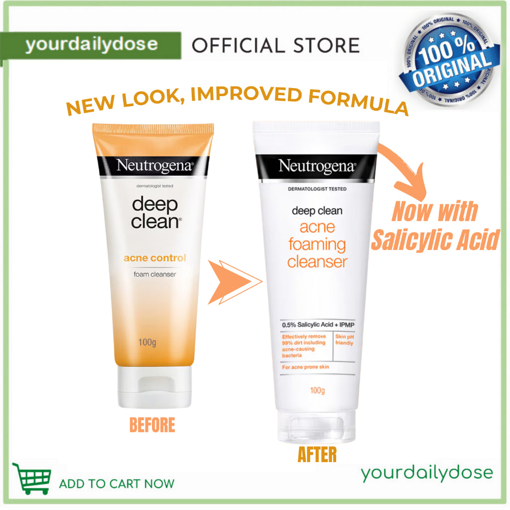 Neutrogena Deep Clean Acne Foaming Cleanser 100g - Facial Wash w Salicylic Acid for Oily Skin Type