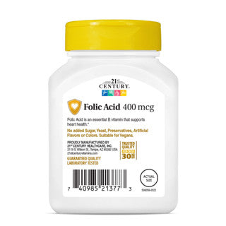 21st Century Folic Acid 400mcg 250 Tablets / 800 mcg 180 Tablets