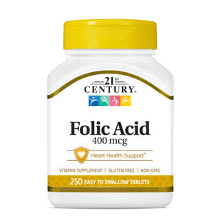 21st Century Folic Acid 400mcg 250 Tablets / 800 mcg 180 Tablets