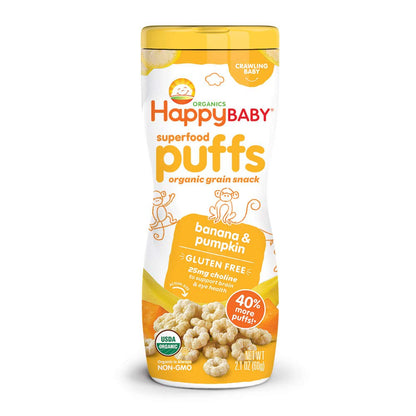 ORGANICS HAPPY BABY SUPERFOOD PUFFS ! ORGANIC GRAIN SNACKS 60g