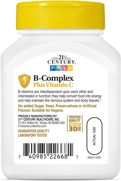 21st Century B Complex Plus Vitamin C 100 Tablets