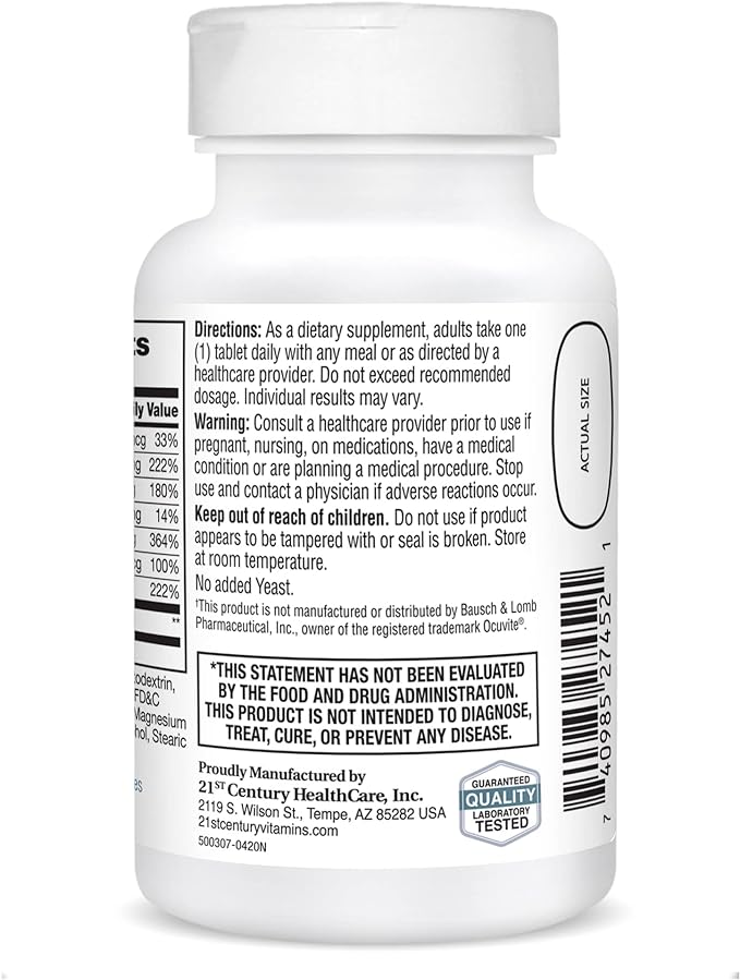 21st Century Healthy Eyes with Lutein 60 Tablets