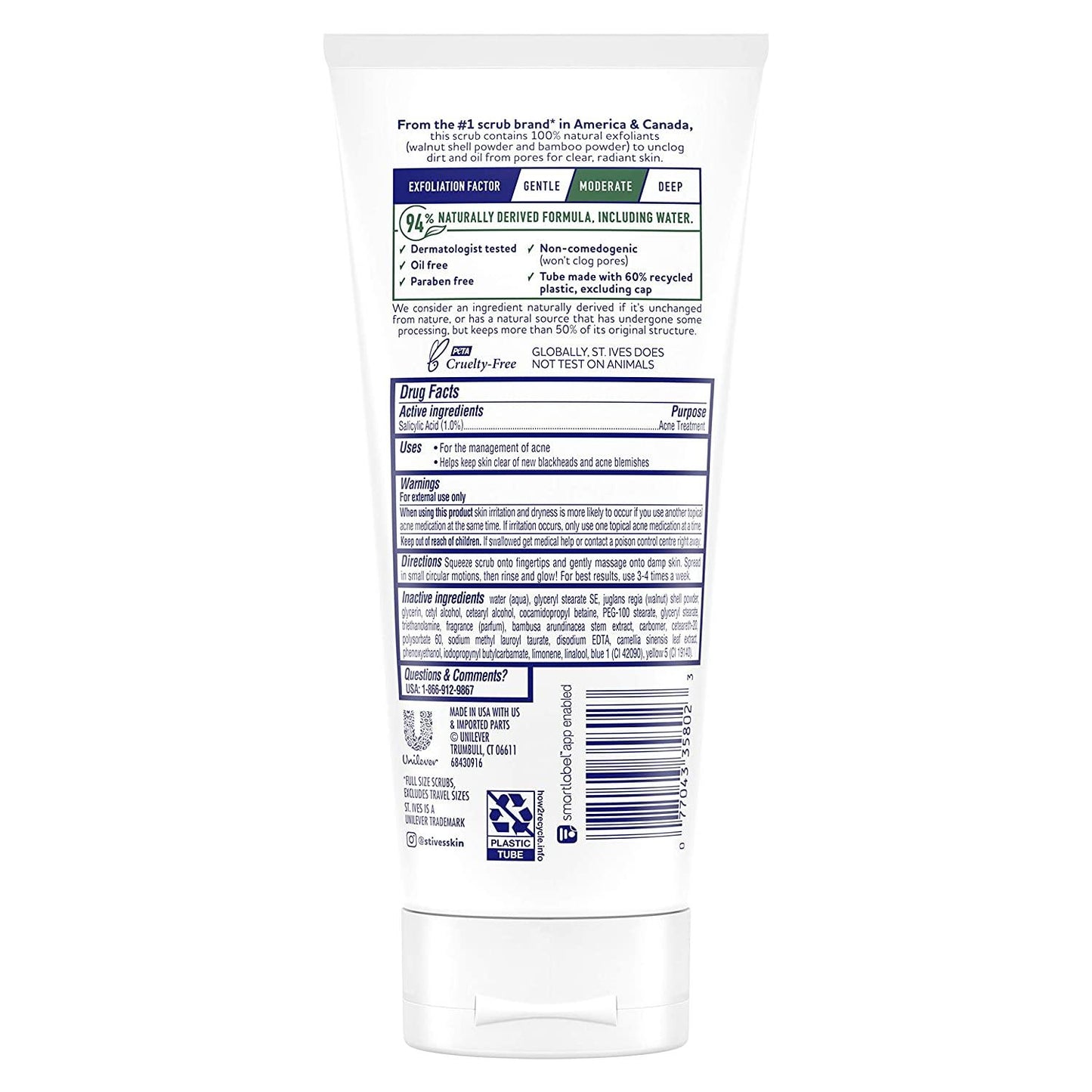 ST. IVES BLACKHEAD CLEARING GREEN TEA FACE SCRUB 170g
