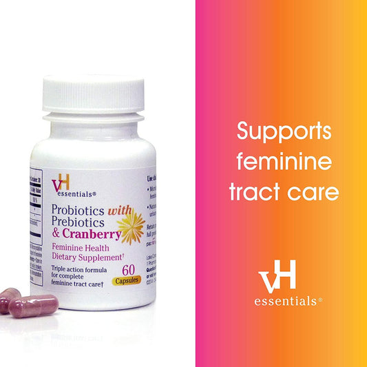 VH ESSENTIALS PROBIOTICS WITH PREBIOTICS AND CRANBERRY 60 CAPSULES