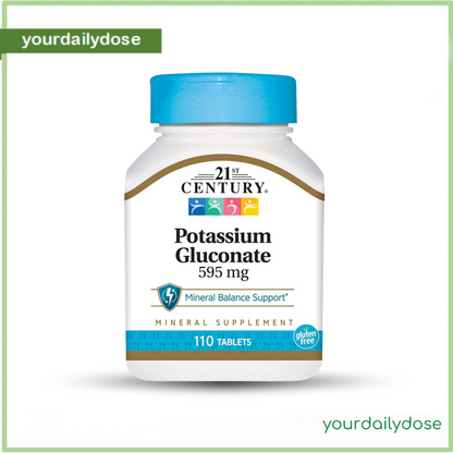 21st Century Potassium Gluconate 595 mg 110 Tablets
