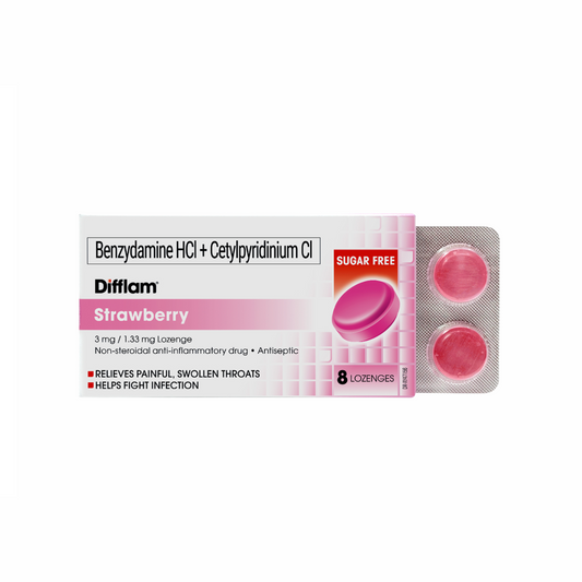 Difflam Benzydamine 3mg STRAWBERRY/ORANGE 2 LOZENGES