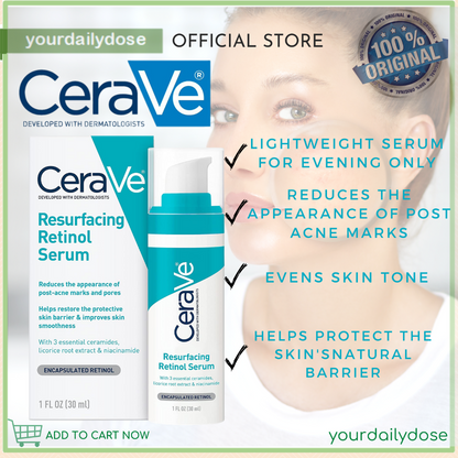 Cerave Resurfacing Retinol Serum FOR POST-ACNE MARKS & PORES 30ml