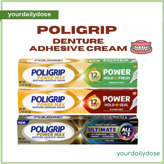 POLIGRIP DENTURE ADHESIVE CREAM 62.4GRAMS