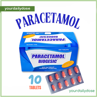 PARACETAMOL BIOGESIC 500MG 10 TABLETS