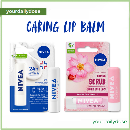 NIVEA Caring Lip Balm  DERMA REPAIR /ROSEHIP OIL CARING SCRUB 4.8G