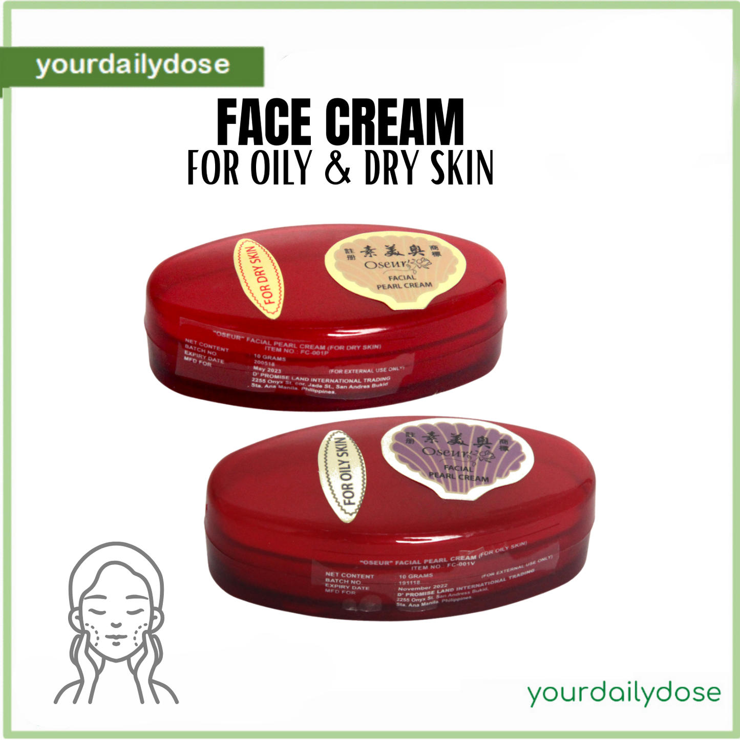 OSEUR Facial Pearl Cream for Oily and Dry Skin