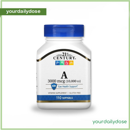 21st Century Vitamin A 3,000 mcg (10,000 IU) 110 Softgels