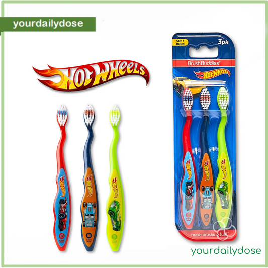 HOT WHEELS BRUSH BUDDIES 3 PIECES (SOFT)