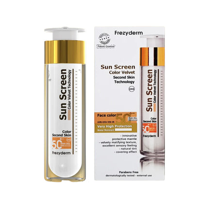 FREZYDERM SUN SCREEN VELVET SECOND SKIN TECHNOLOGY SPF 50+ 50ML (Clear Variant)