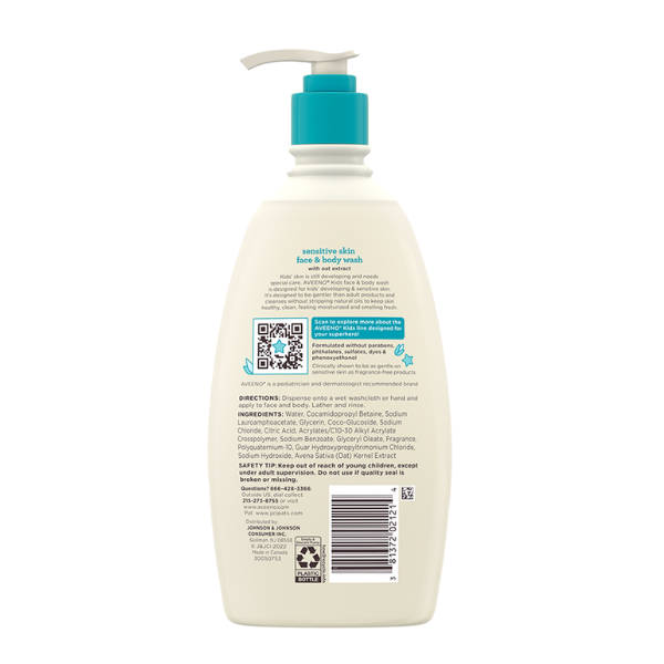 Aveeno Kids Sensitive/Hydrating Face and Body Wash| Gel Cream| Spray