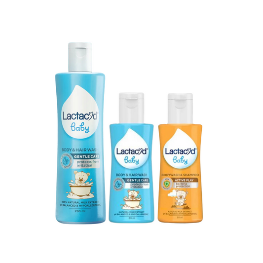 LACTACYD BABY HAIR & BODY WASH I GENTLE CARE I ACTIVE PLAY 150ml I 60ml