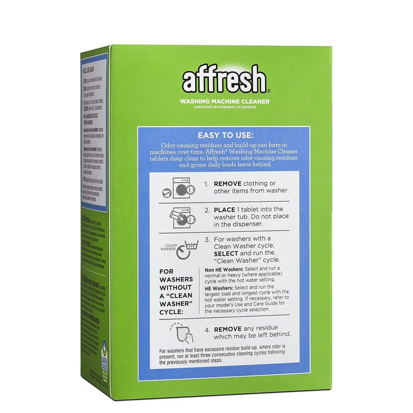 AFFRESH Washer Machine Cleaner, Front & Top Load Machines PER 1-Tablet