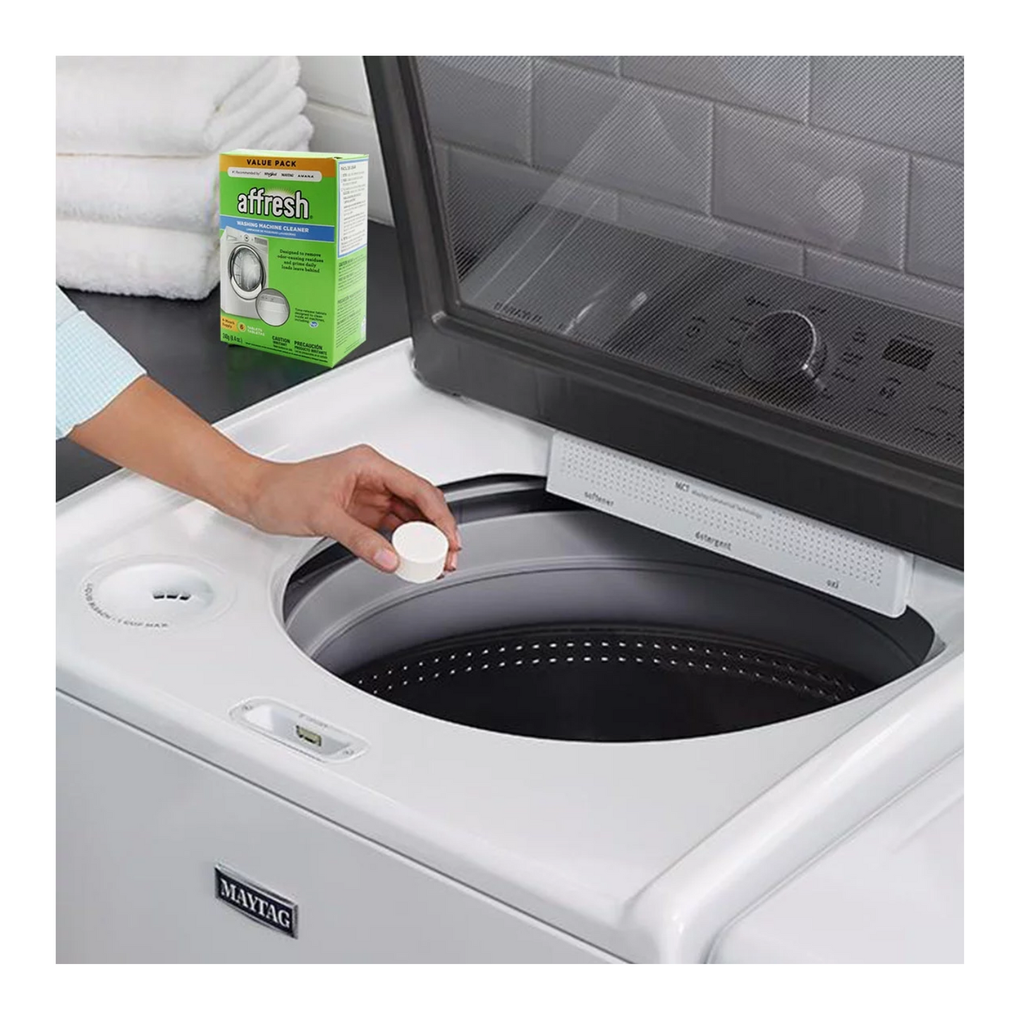 AFFRESH Washer Machine Cleaner, Front & Top Load Machines PER 1-Tablet