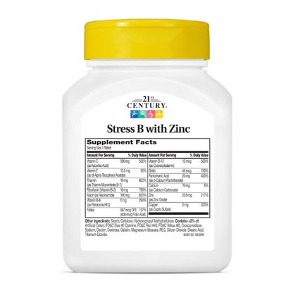 21st Century, Stress B with Zinc, 66 Tablets
