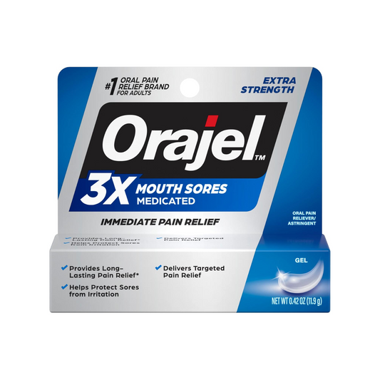 Orajel 3x Mouth Sore Medicated Immediate Pain Relief 11.9 grams