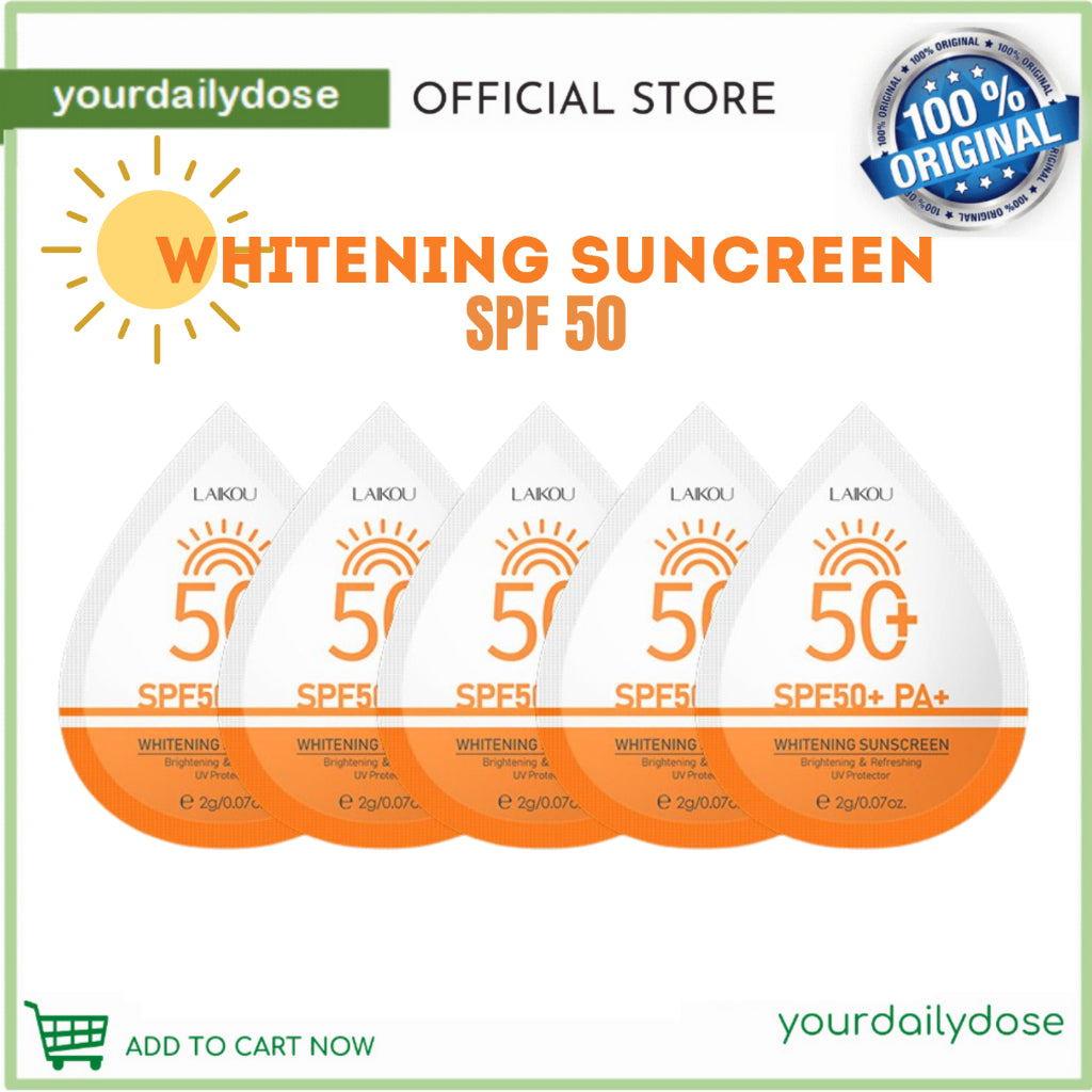 LAIKOU Whitening Face Sunscreen Waterproof Body Sunblock Cream UV Protection SPF50+ 30g/2g sachet