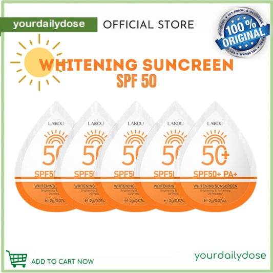 LAIKOU Whitening Face Sunscreen Waterproof Body Sunblock Cream UV Protection SPF50+ 30g/2g sachet