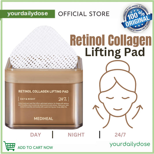 Mediheal Retinol Collagen Lifting Square Toner Pad Anti Aging Intensive Care (100 PADS)