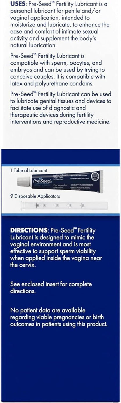 Pre-Seed Fertility Lubricant, Use by Couples Trying to Conceive