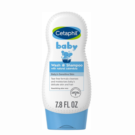 Cetaphil Baby Wash Bath 230ml Tear Free Soap Free Hypoallergenic pH Balanced