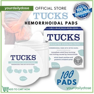 TUCKS Medicated Cooling Pads Hemorrhoidal pads w/ witch hazel 100pads