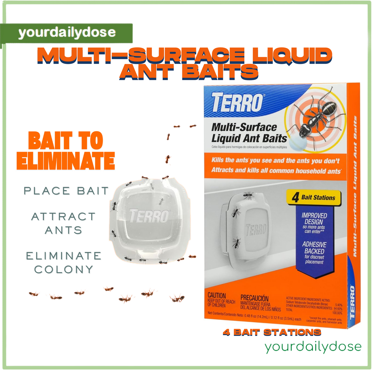 Terro Ant Trap and Bait Stations Indoor 4 Bait Traps