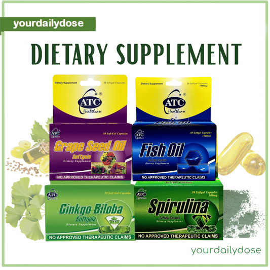 ATC SPIRULINA/GINGKO BILOBA/GRAPE SEED OIL/FISH OIL 30 SOFTGELS