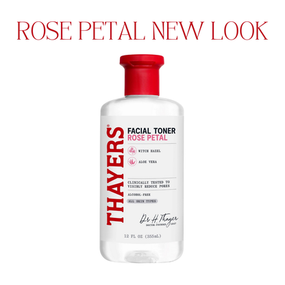 THAYERS Alcohol-Free Rose Petal Witch Hazel Facial Toner with Aloe Vera Formula, 12 Ounce