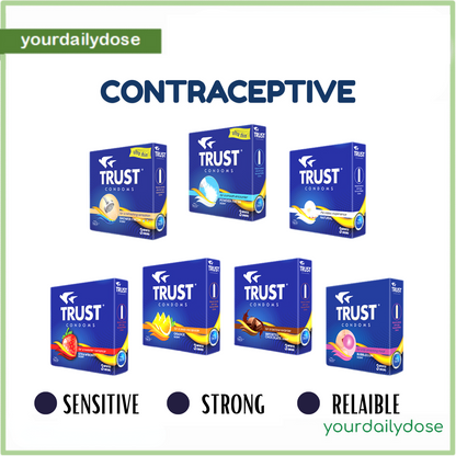 TRUST CONDOM ALL VARIANTS AND SCENTS AVAILABLE 3PCS PER PACK