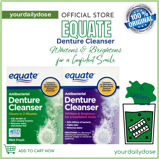 Equate Antibacterial Denture Cleanser Tablets 6 count