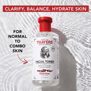 THAYERS Alcohol-Free Rose Petal Witch Hazel Facial Toner with Aloe Vera Formula, 12 Ounce