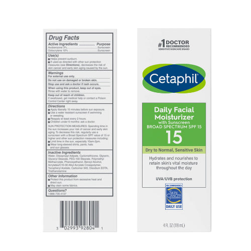 CETAPHIL DAILY FACIAL MOISTURIZER SPF 15 (4 FL OZ - 118ml)