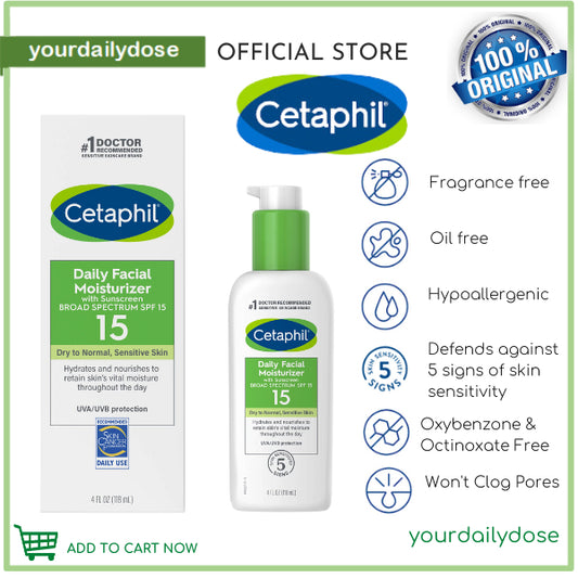 CETAPHIL DAILY FACIAL MOISTURIZER SPF 15 (4 FL OZ - 118ml)