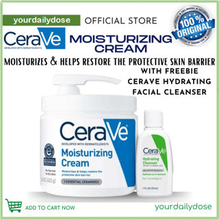CeraVe Moisturizing Cream 453g with Freebie Cerave Hydrating Cleanser 29ml