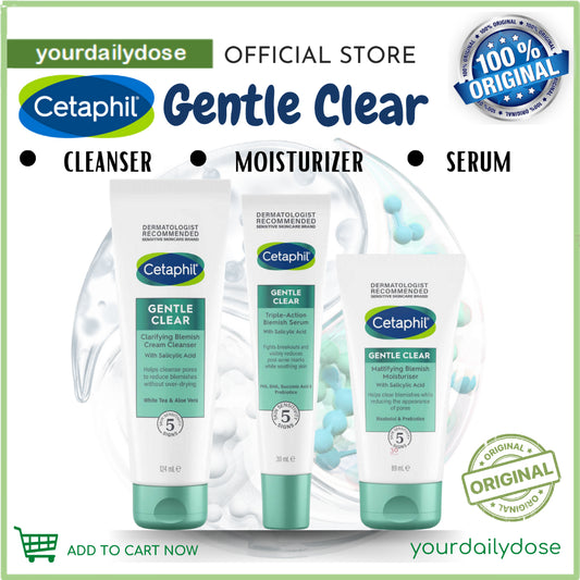 Cetaphil Acne Face Wash Gentle Clear Clarifying Acne Cream Cleanser, Moisturizer & Serum