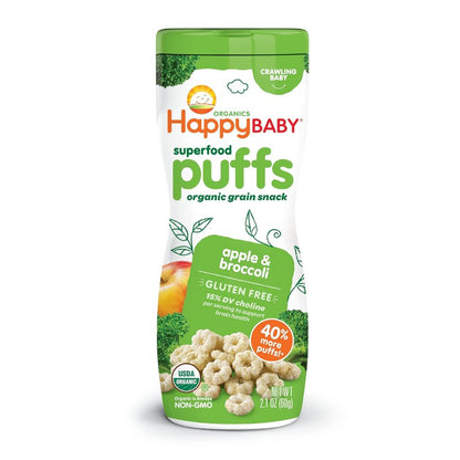 ORGANICS HAPPY BABY SUPERFOOD PUFFS ! ORGANIC GRAIN SNACKS 60g