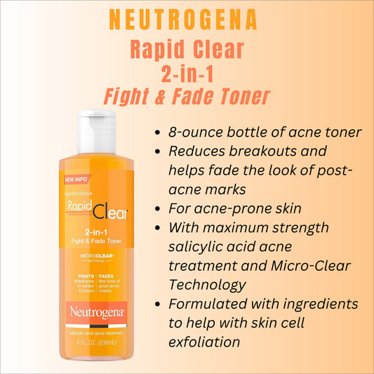 Neutrogena Rapid Clear 2-in-1 Fight & Fade Toner 8fl.oz / 236ml