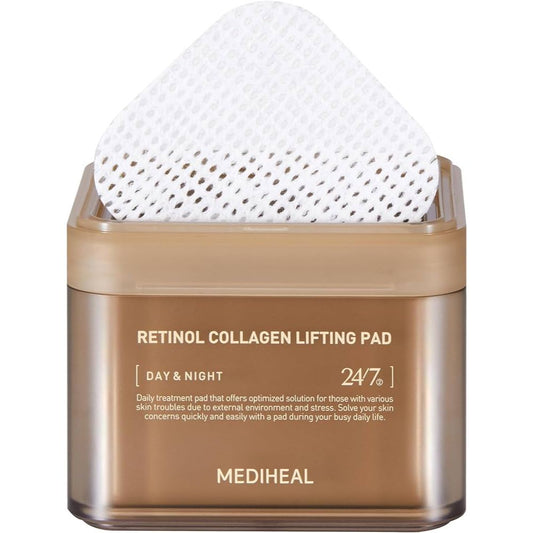 Mediheal Retinol Collagen Lifting Square Toner Pad Anti Aging Intensive Care (100 PADS)