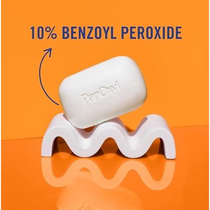 PanOxyl Acne Treatment Bar with 10% Benzoyl Peroxide, Maximum Strength Acne Bar Soap 113g