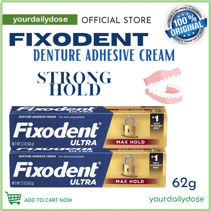 Fixodent Ultra Denture Adhesive Cream Max Hold 2.2 oz (62g)